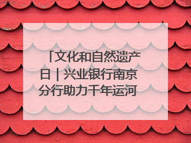 文化和自然遗产日｜兴业银行南京分行助力千年运河焕新出彩