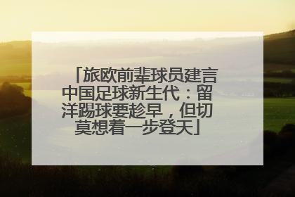 旅欧前辈球员建言中国足球新生代：留洋踢球要趁早，但切莫想着一步登天