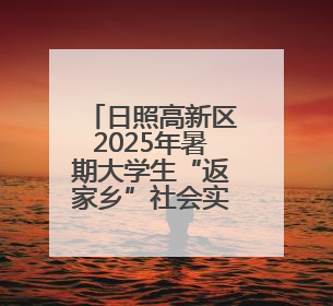 日照高新区2025年暑期大学生“返家乡”社会实践活动开始报名