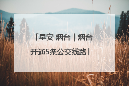 早安 烟台｜烟台开通5条公交线路