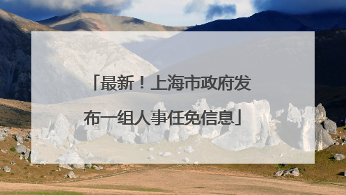 最新！上海市政府发布一组人事任免信息