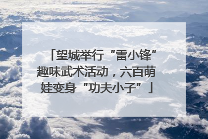 望城举行“雷小锋”趣味武术活动，六百萌娃变身“功夫小子”