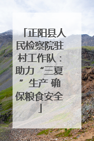 正阳县人民检察院驻村工作队：助力“三夏”生产 确保粮食安全