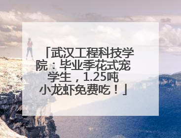 武汉工程科技学院：毕业季花式宠学生，1.25吨小龙虾免费吃！