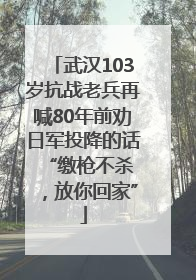 武汉103岁抗战老兵再喊80年前劝日军投降的话 “缴枪不杀，放你回家”
