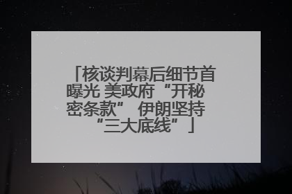 核谈判幕后细节首曝光 美政府“开秘密条款” 伊朗坚持“三大底线”