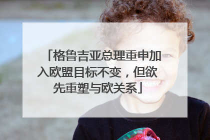 格鲁吉亚总理重申加入欧盟目标不变，但欲先重塑与欧关系