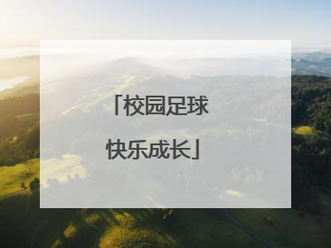 校园足球 快乐成长