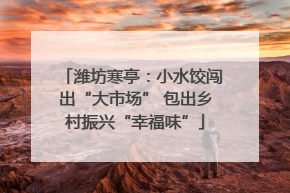 潍坊寒亭：小水饺闯出“大市场” 包出乡村振兴“幸福味”