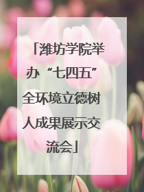 潍坊学院举办“七四五”全环境立德树人成果展示交流会