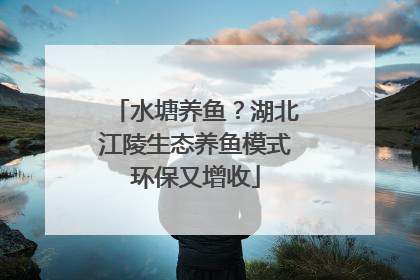 水塘养鱼？湖北江陵生态养鱼模式环保又增收