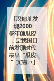 汉遗址发现2000多年前瓜皮，是我国目前发现时代最早“瓜皮”实物→
