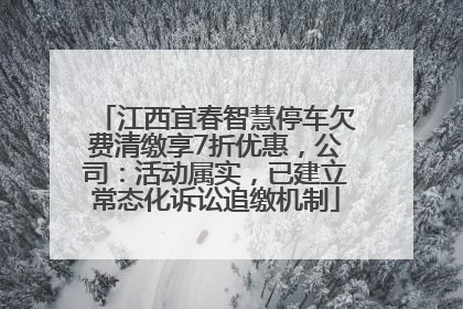江西宜春智慧停车欠费清缴享7折优惠，公司：活动属实，已建立常态化诉讼追缴机制