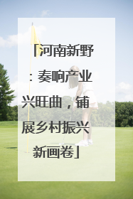 河南新野：奏响产业兴旺曲，铺展乡村振兴新画卷