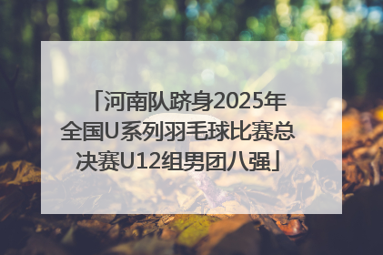 河南队跻身2025年全国U系列羽毛球比赛总决赛U12组男团八强
