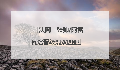 法网｜张帅/阿雷瓦洛晋级混双四强