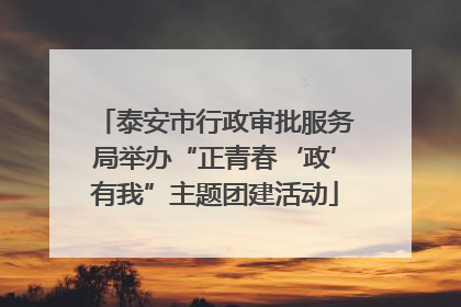 泰安市行政审批服务局举办“正青春‘政’有我”主题团建活动