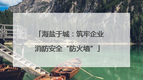 海盐于城：筑牢企业消防安全“防火墙”