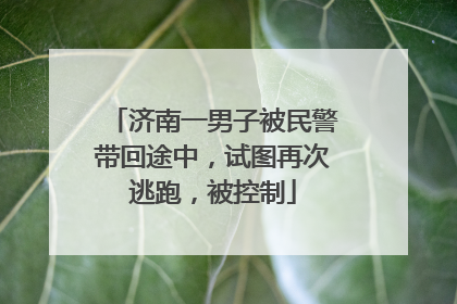 济南一男子被民警带回途中，试图再次逃跑，被控制