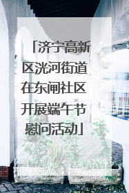 济宁高新区洸河街道在东闸社区开展端午节慰问活动
