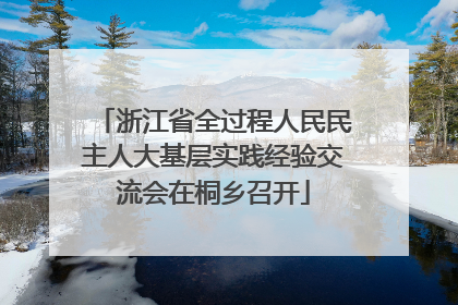 浙江省全过程人民民主人大基层实践经验交流会在桐乡召开