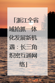 浙江全省域抢抓一体化发展新机遇：长三角织密互通网络