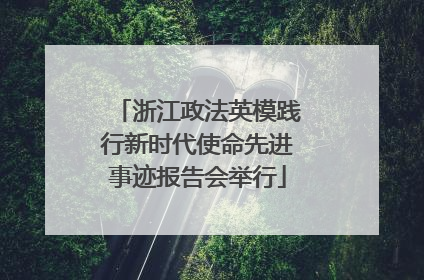 浙江政法英模践行新时代使命先进事迹报告会举行