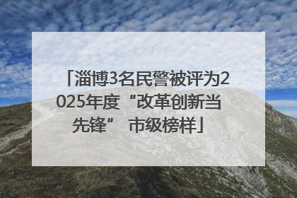 淄博3名民警被评为2025年度“改革创新当先锋” 市级榜样