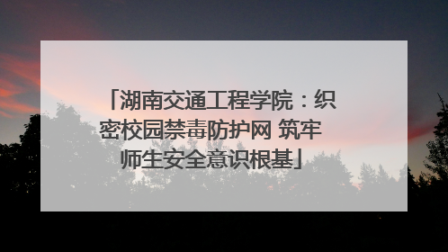 湖南交通工程学院：织密校园禁毒防护网 筑牢师生安全意识根基