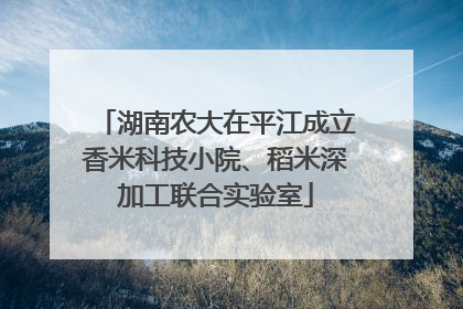 湖南农大在平江成立香米科技小院、稻米深加工联合实验室