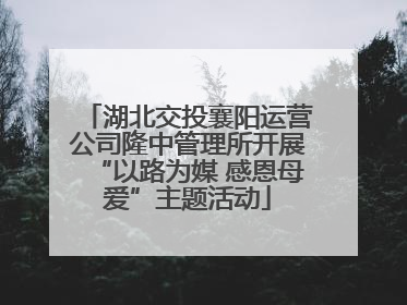 湖北交投襄阳运营公司隆中管理所开展“以路为媒 感恩母爱”主题活动