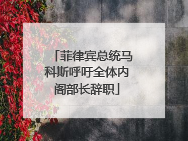 菲律宾总统马科斯呼吁全体内阁部长辞职