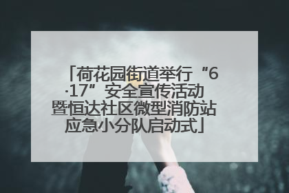 荷花园街道举行“6·17”安全宣传活动暨恒达社区微型消防站应急小分队启动式