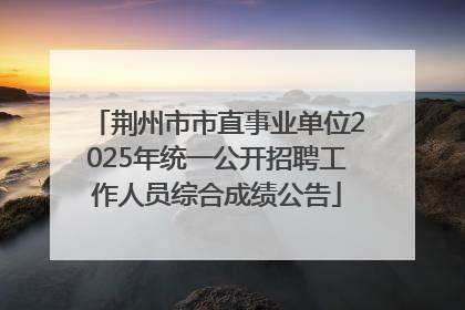 荆州市市直事业单位2025年统一公开招聘工作人员综合成绩公告