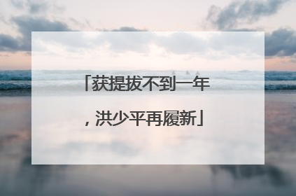 获提拔不到一年，洪少平再履新