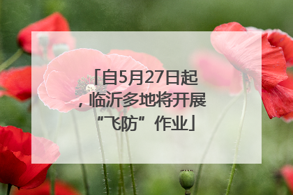 自5月27日起，临沂多地将开展“飞防”作业