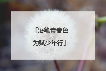 落笔青春色 为赋少年行