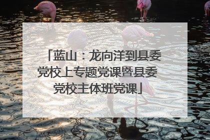 蓝山：龙向洋到县委党校上专题党课暨县委党校主体班党课