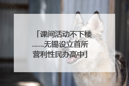 课间活动不下楼……无锡设立首所营利性民办高中