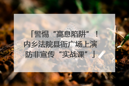 警惕“高息陷阱”！内乡法院县衙广场上演防非宣传“实战课”