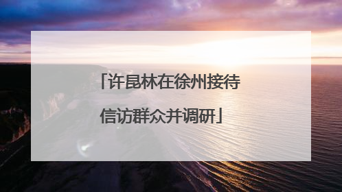 许昆林在徐州接待信访群众并调研