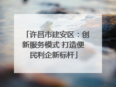 许昌市建安区：创新服务模式 打造便民利企新标杆