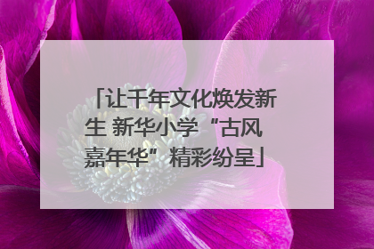 让千年文化焕发新生 新华小学“古风嘉年华”精彩纷呈