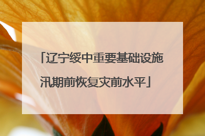 辽宁绥中重要基础设施汛期前恢复灾前水平