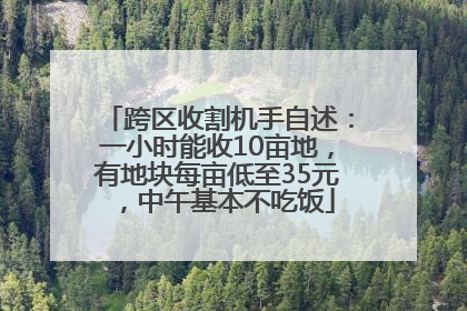跨区收割机手自述：一小时能收10亩地，有地块每亩低至35元，中午基本不吃饭