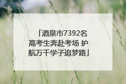 酒泉市7392名高考生奔赴考场 护航万千学子追梦路
