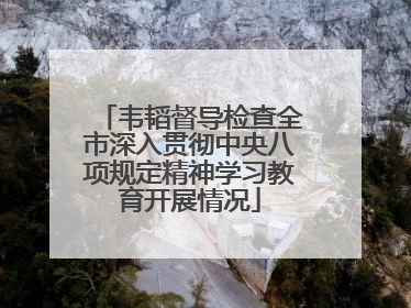 韦韬督导检查全市深入贯彻中央八项规定精神学习教育开展情况