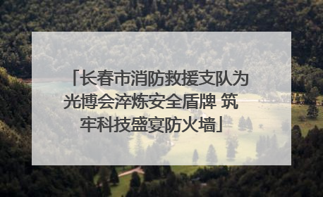 长春市消防救援支队为光博会淬炼安全盾牌 筑牢科技盛宴防火墙