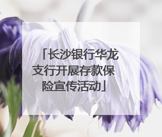 长沙银行华龙支行开展存款保险宣传活动