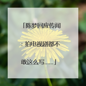 陈梦回应传闻：拍电视剧都不敢这么写……